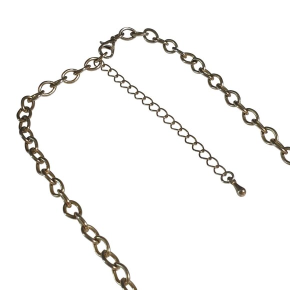 Blue Teardrop Beaded Waterfall Chain Necklace Adjustable Vintage Mom Gift Boho - Picture 3 of 4